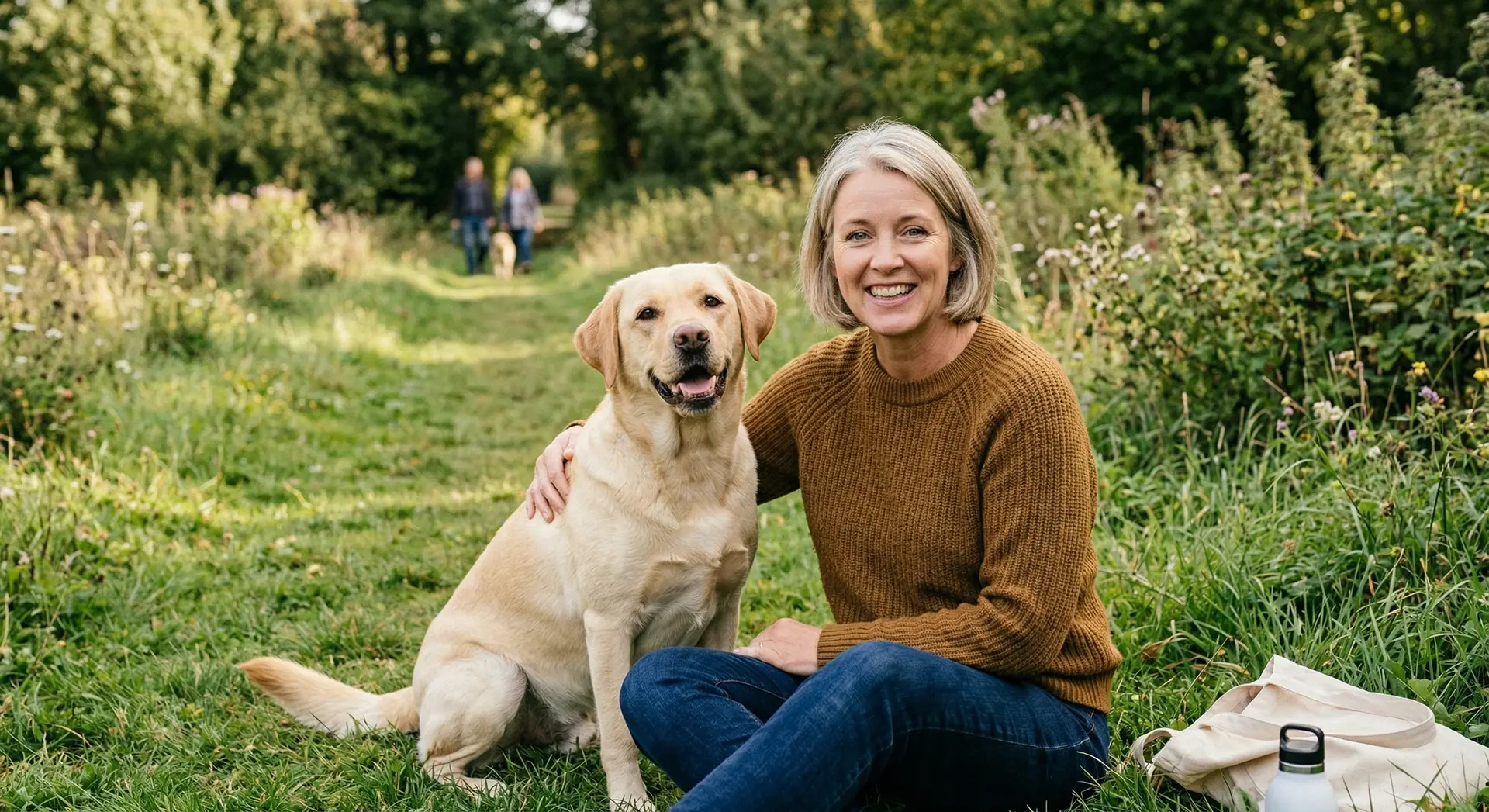 Paul der Labrador auf einer Wiese